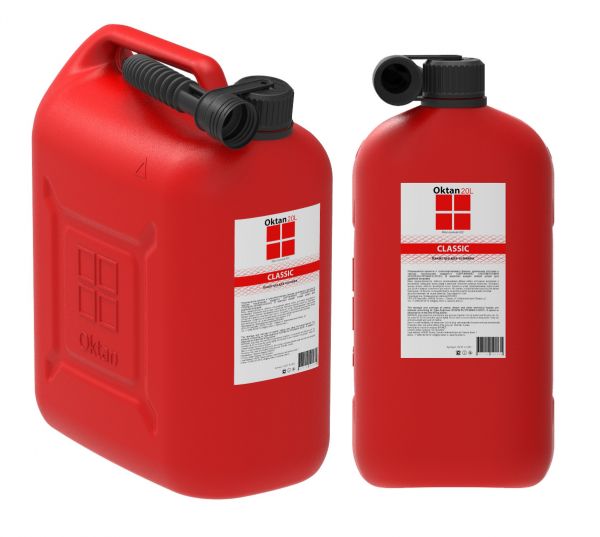 Plastic canister 20l with flexible spout for fuels and lubricants OKTAN CLASSIC RED (121 513)